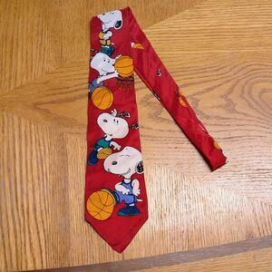 Source Unknown Red Snoopy Basketball Tie